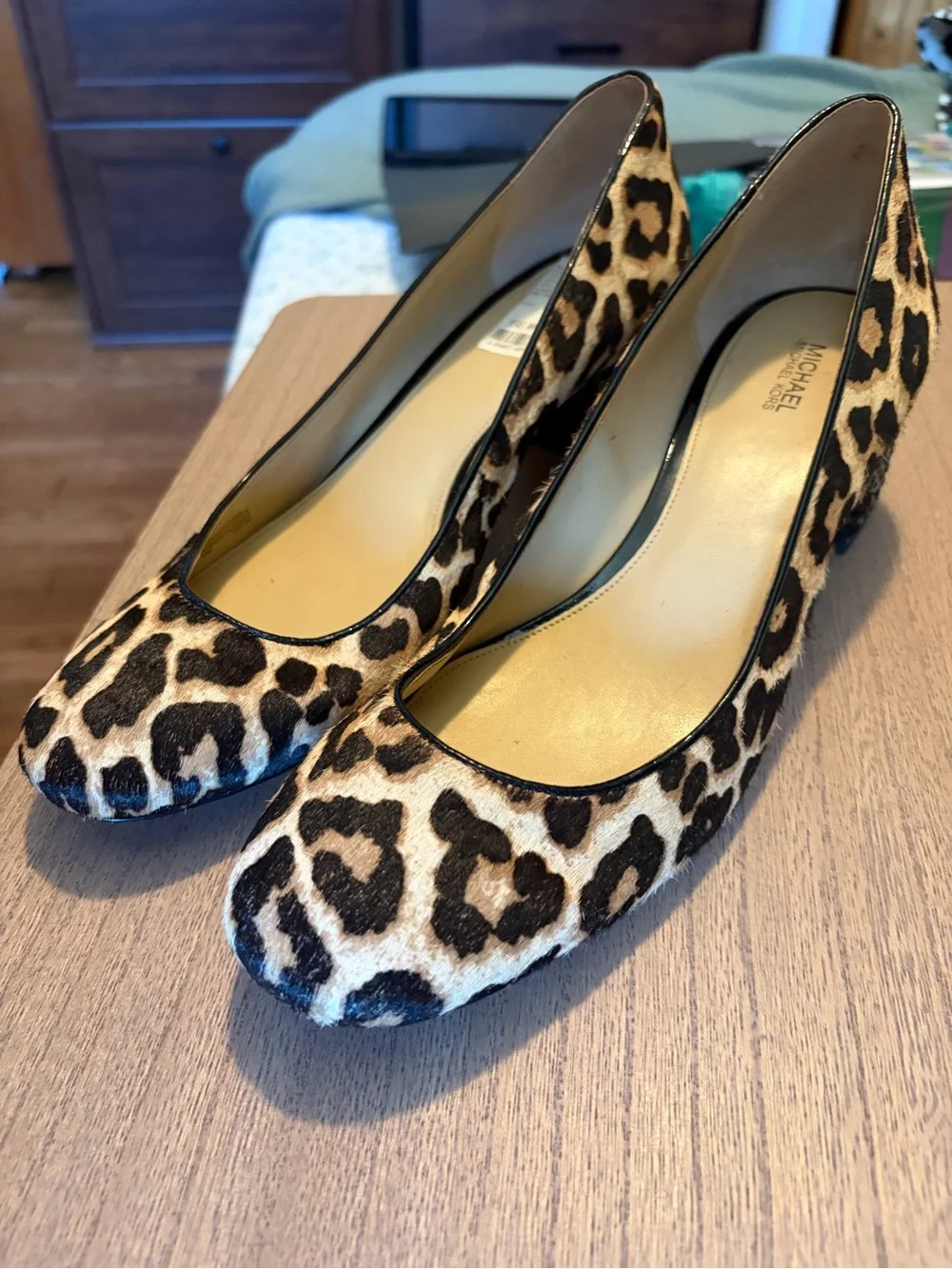 Michael Kors Arabella Leopard Haircalf Block Heel Pumps. Size 10
